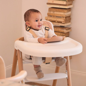 Chaise haute évolutive bébé et enfant en bois Tobo "White" Charlie Crane