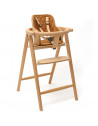 Chaise haute évolutive 2-en-1 en bois TOBO "Naturel" + BabySet + Coussin "Camel