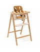 Chaise haute évolutive 2-en-1 en bois TOBO "White" + BabySet + Coussin "Camel"