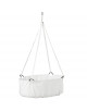 Berceau suspendu en coton bio avec matelas et sangles courtes Classic "Blanc"