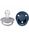 Tétines physiologiques en silicone DE LUX "Gris Nuage/Bleu Acier" (x2) (0-3 ans)