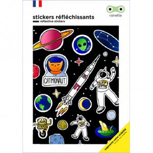 Stickers réflechissants pour vélo et accessoires "Espace" Rainette