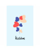 Carte Postale FÉLICITATIONS "Tige Coeurs Bleus"